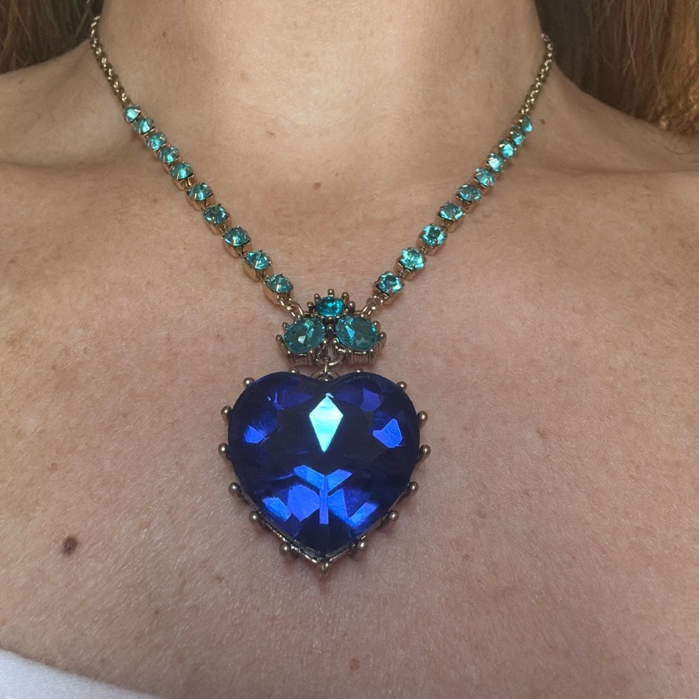 Betsey Johnson Blue Lagoon Collection Heart Necklace